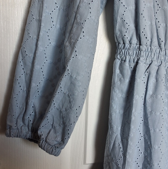 NWT Michael Kors M Eyelet Embroidery Short Tulip Ruffle Dress Milk Maid Preppy - Picture 7 of 12